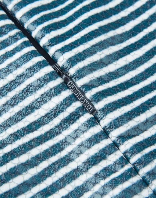 Tory Burch  女款白/墨绿色条纹拼接蛇皮纹短裙 商品图5