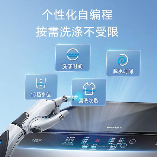 海尔（Haier）波轮洗衣机全自动12公斤大容量直驱变频家用超净洗大件洗 桶自洁 阻尼玻璃门盖 国家政府补贴 12公斤Z216超净洗洗净比1.1（超净洗）+羊毛洗+桶自洁 商品图5