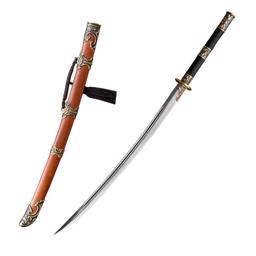 闪电明刀 花纹钢 唐横刀剑 龙泉沈广隆一体刀剑传统刀剑 未开刃 商品图5