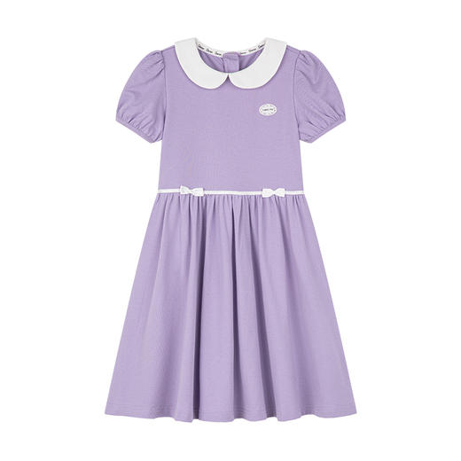 笛莎千与2025夏季新款女童甜美芭蕾风翻领针织连衣裙 商品图4