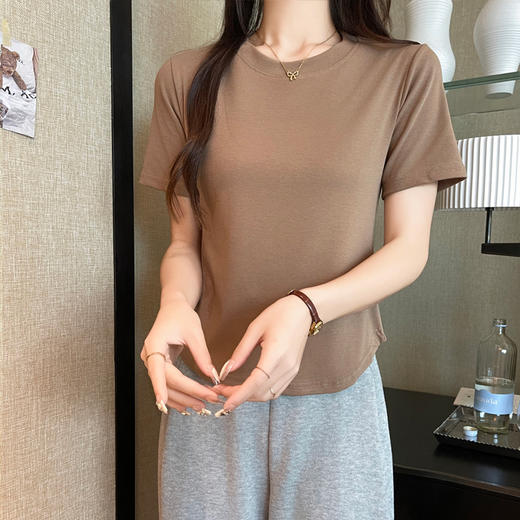 【热卖中！69/任选两件】正肩u领短袖t恤女外穿夏季新款纯棉弹力修身百搭打底爆款体恤短袖上衣。ry 商品图13