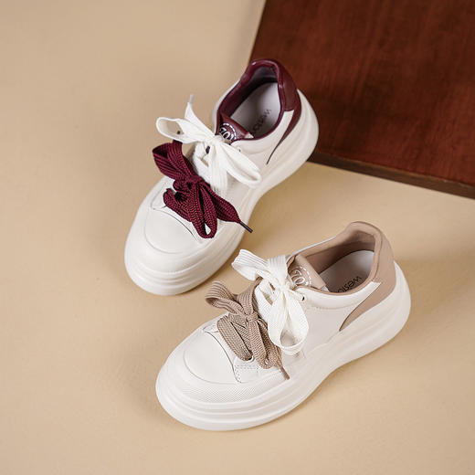 Westory2025年春季休闲厚底双色鞋带板鞋运动深口S25AM58851 商品图0