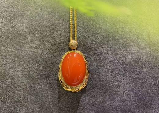 【御珠宫坊】金镶南红吊坠 商品图1