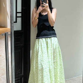 顺丰包邮洛诗琳15421夏季小清新半身裙2025新款气质百搭A字裙0379