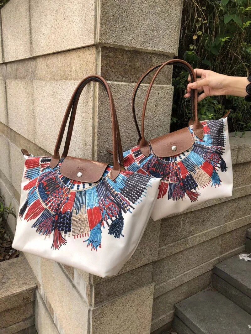 珑骧马赛系列新款缤纷色彩花纹图案手提单肩大容量中号大号托特包妈咪包