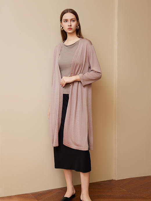 【中长款薄开衫】25年春夏新品女士莱赛尔纤维垂感针织外套 商品图1