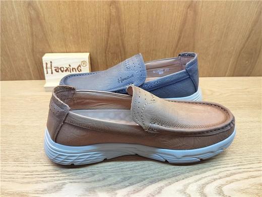 豪行春季新款正品真皮休闲舒适百搭透气一脚蹬男单鞋12155855 商品图2