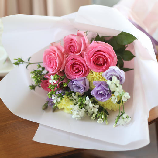 半糖主义丨粉玫瑰混搭花束 商品图2