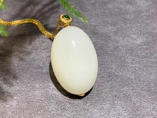 【御珠宫坊】金镶羊脂白玉吊坠 商品图1