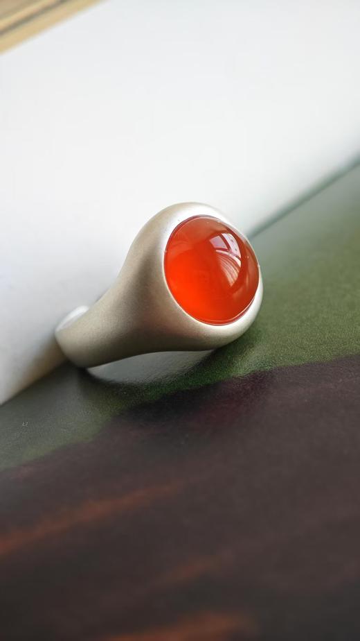 难哄集·和田和南红银戒指【嘉石597】 商品图10