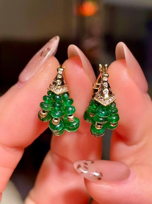 11.45ct祖母绿算盘珠耳坠 商品图2