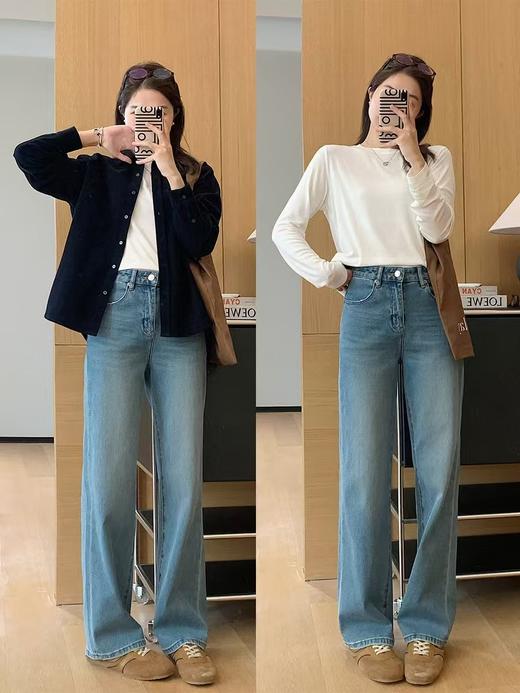 春新款赛罗纺小猫须百奇裤微直筒 商品图0