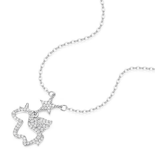 卡蒂罗/KADER 星光独角兽项链  童话浪漫满镶宝石星愿羽毛设计可调节锁骨链 小众轻奢百搭甜美可爱 商品图1