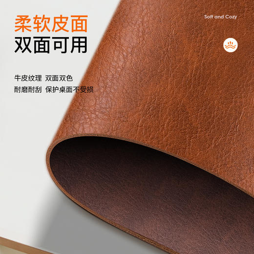 【「高级简约风 」牛皮纹皮革桌垫~】桌垫餐桌高级感 耐脏防刮耐磨 复古皮革牛皮纹餐桌垫 超大茶几垫-QQ 商品图1