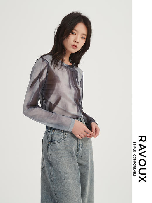 271019902印花网布打底衫 商品图5