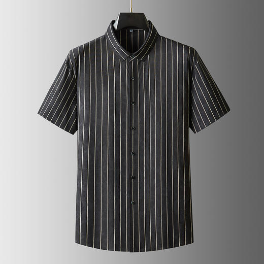 【DDA】大依优型大码条纹短袖衬衫翻领衬衣商务休闲透气半袖夏季上衣男士 商品图2