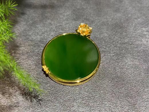 【御珠宫坊】金镶碧玉荷花吊坠 商品图5