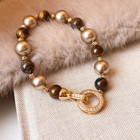 搭配利器丨圆环扣美拉德虎眼石手链