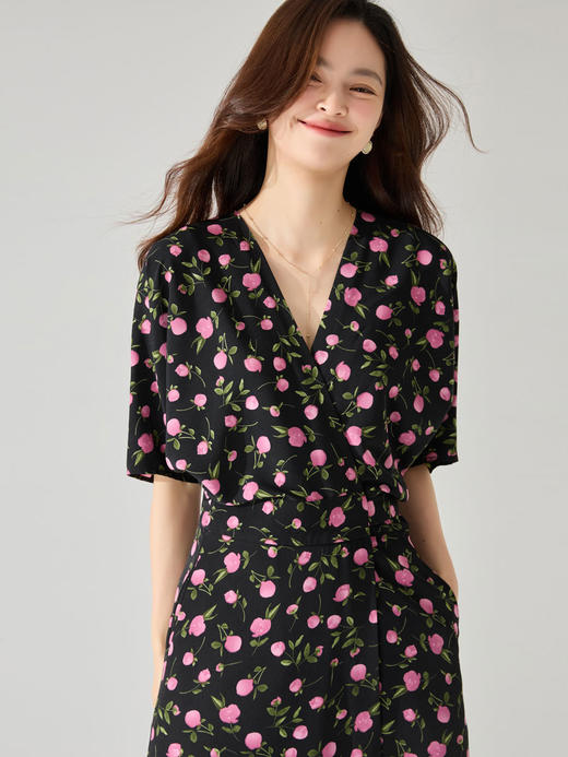 2025春季高腰显瘦V领碎花连衣裙 | 超火莫奈花园色系，真高级，4款6色可选 商品图0