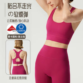 跃牌【周游世界系列】 运动内衣女新款防震跑步一体式固定杯聚拢收副乳文胸瑜伽健身背心 BR1552