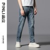 PINLI品立2025春夏新款潮牌修身水洗牛仔裤男士百搭休闲小脚长裤GD252116163 商品缩略图3
