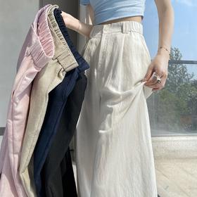 卷卷紫天丝亚麻阔腿裤｜自带凉感，舒适透气