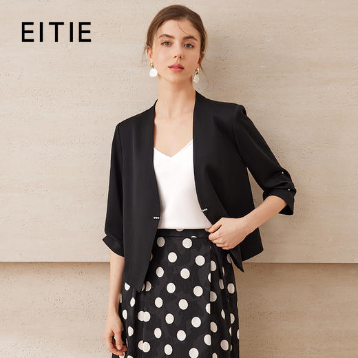 EITIE爱特爱精致通勤高级显瘦百搭白色短款西装外套2025夏季新款B2503604 商品图1