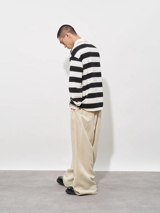 FMACM/POLO2501/提花拼缝 条纹POLO长袖 商品图2