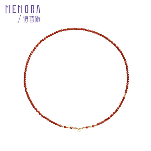 【新品首发】万能链 18k金南红玛瑙项链 新中式搭配吊坠万能链女士礼物MEMORA诗普琳MN000903 商品图4