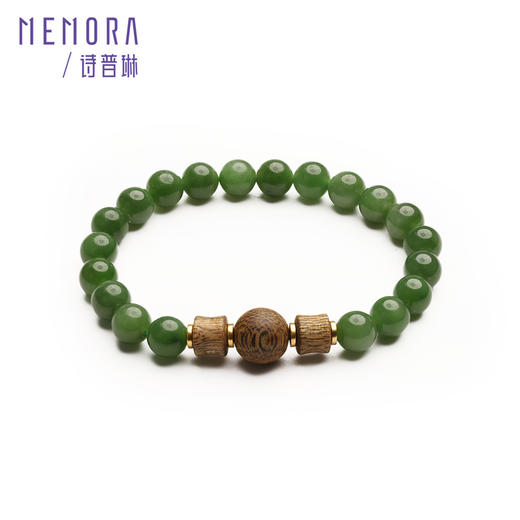 沉香木和田玉手链 新中式S925银手链手串女士礼物MEMORA诗普琳NB006901一口价 商品图4