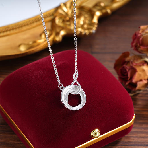 子佩集S925银【莫比乌斯】套链【JHY003-男】纯银时尚项链平安扣圆环2502 商品图2