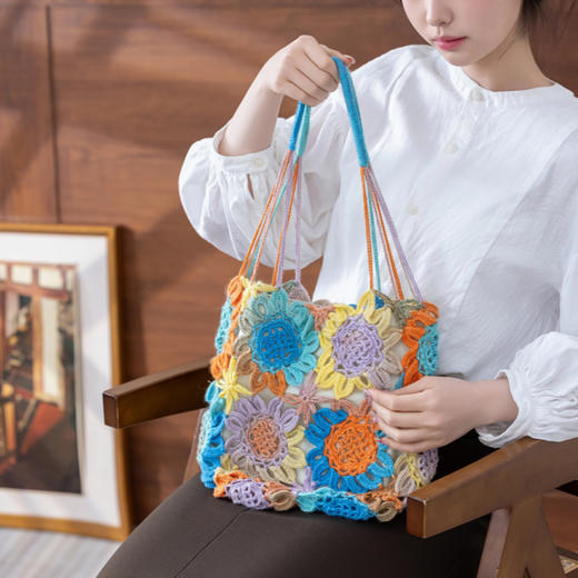 苏苏姐家向日葵拼花包手工DIY钩针毛线编织自制材料包 商品图2