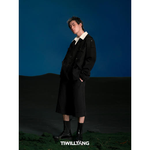 启世录TIWILLTANG“渐域涣制”毛边针织套装无袖背心 商品图1