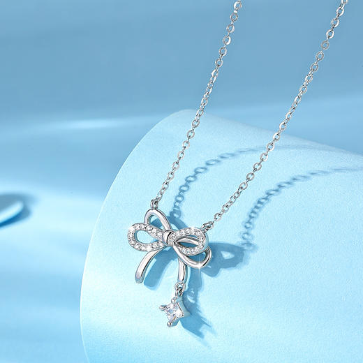 爆闪！卡蒂罗/KADER 月光蝶舞项链 纯银镶锆锁骨链 梦幻少女甜美蝴蝶结 精致小众设计感在逃公主闺蜜生日 商品图3