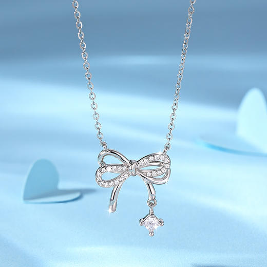 爆闪！卡蒂罗/KADER 月光蝶舞项链 纯银镶锆锁骨链 梦幻少女甜美蝴蝶结 精致小众设计感在逃公主闺蜜生日 商品图2