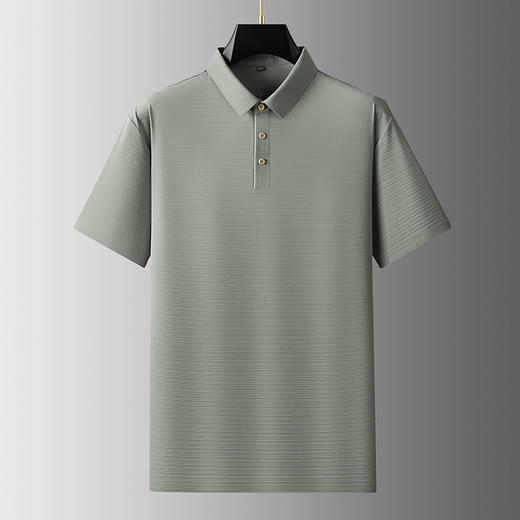 【冰丝】【DDA】大依优型大码短袖POLO衫弹力冰丝翻领商务休闲透气半袖夏季上衣 商品图1