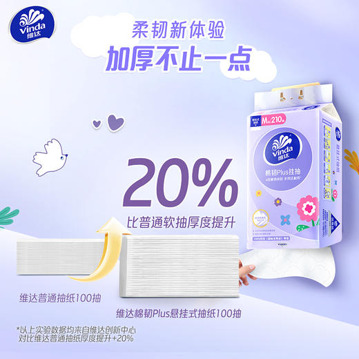维达 棉韧plusM码挂抽4层210抽6提整箱 原生木浆 自然无香 48小时发货 商品图1
