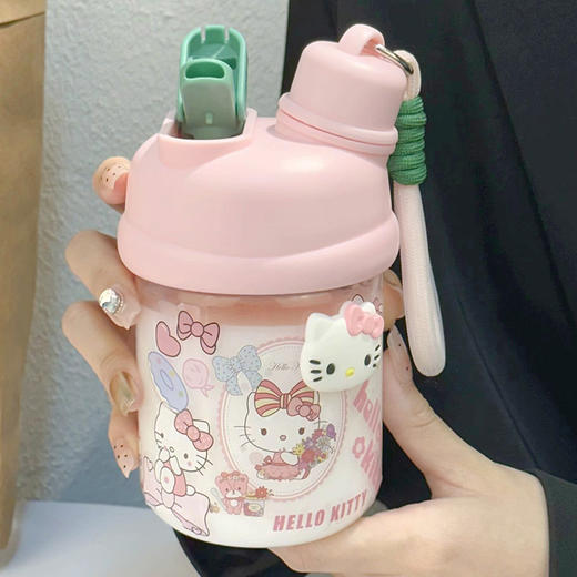 【敲可爱！ins水杯】夏季水杯女生小巧新款ins可爱贴纸女生饮水杯便携双饮塑料杯杯子。ry 商品图2