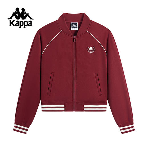 Kappa卡帕背靠背运动外套春季新款女复古针织夹克休闲上衣棒球服K0F42WK01 商品图0