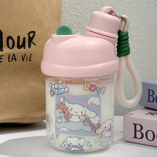 【敲可爱！ins水杯】夏季水杯女生小巧新款ins可爱贴纸女生饮水杯便携双饮塑料杯杯子。ry 商品图3