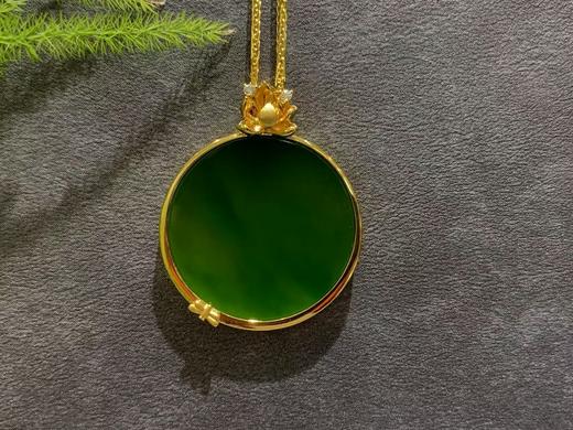 【御珠宫坊】金镶碧玉荷花吊坠 商品图2