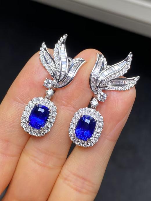 6.07ct刻面蓝宝石耳坠 商品图2