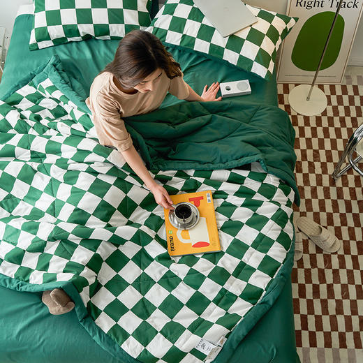 【捡漏69元起】全棉棋盘格夏被  可机洗水洗夏被四件套【不支持退换货】 商品图5