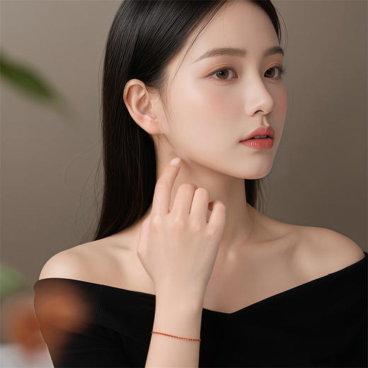 【新品首发】足金红绳手链 黄金小红绳手链女士礼物【按克计价黄金2】MEMORA诗普琳GB299601 商品图1