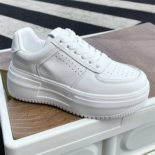 凯撒KAISER运动休闲厚底小白鞋 男女同款 I 6cm厚底增高 拉长腿部比例 百搭不出错 商品图3
