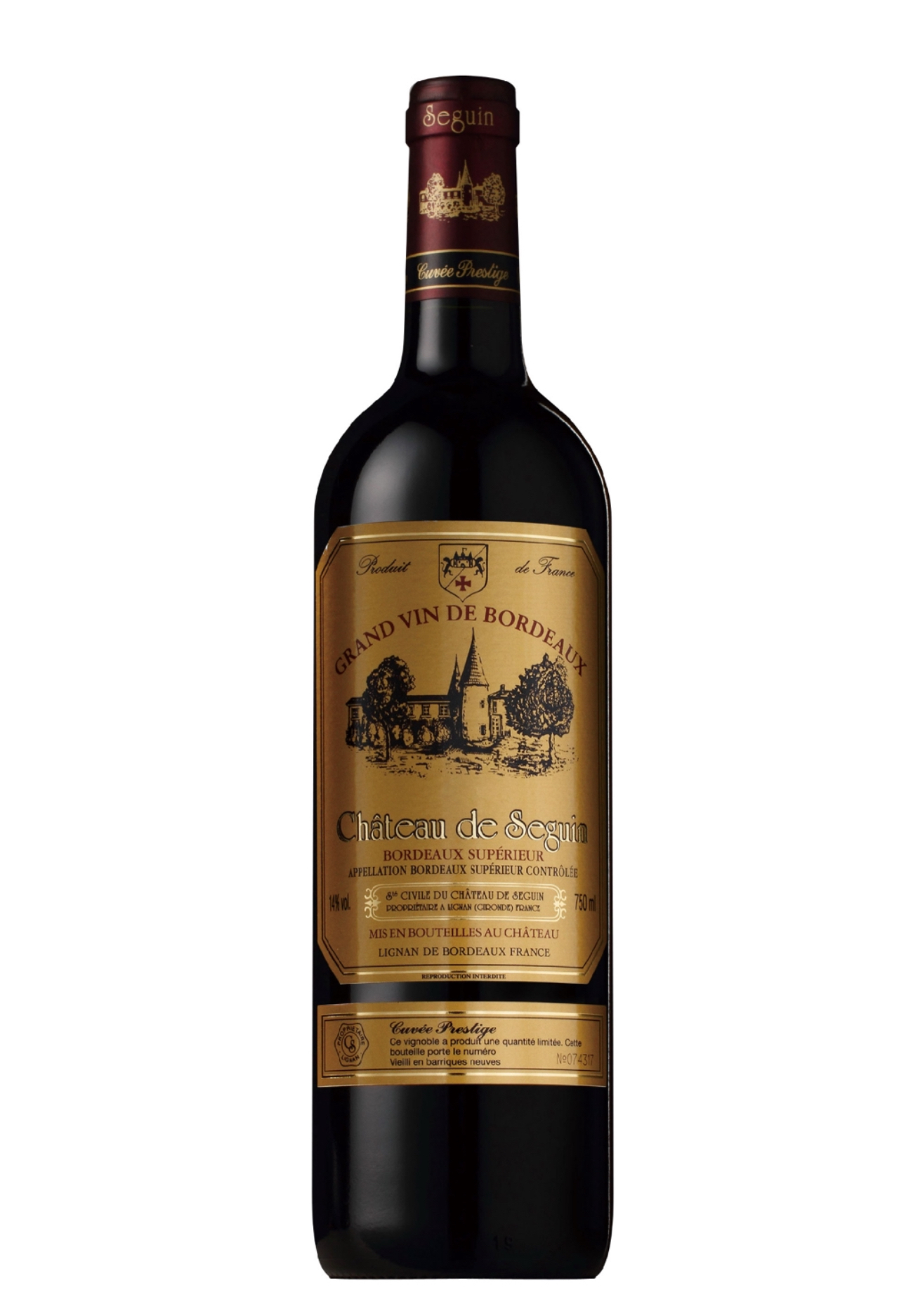 塞甘古堡金标干红2020Chateau de Seguin Cuvée Prestige Bordeaux Supérieur