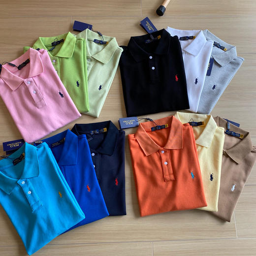点此购买 拉夫劳伦十二色通勤商务休闲纯色小LOGO刺绣纯棉短袖polo衫 cp 311083 商品图4