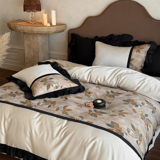 100支轻奢复古北欧风长绒棉活性数码印花四件套 商品图7