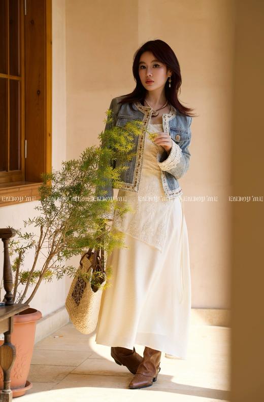 【门店同款】ENJOY春季绮梦繁花拼接蕾丝牛仔外套 161915148 商品图1