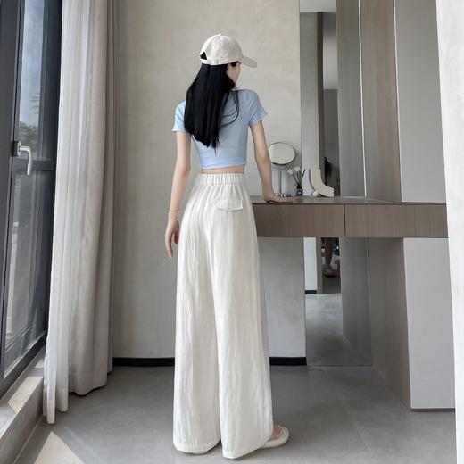 卷卷紫天丝亚麻阔腿裤｜自带凉感，舒适透气 商品图3